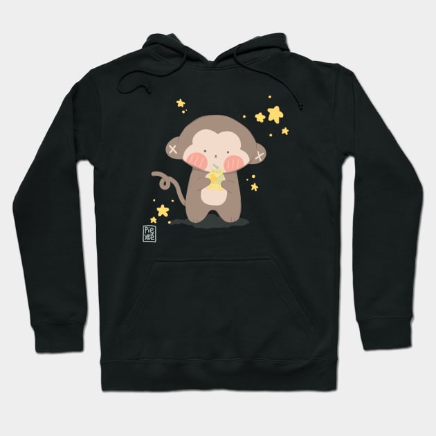 Monkey Banana Milk Hoodie by Piexels